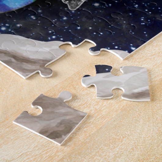 Baphomet Sabbatical Goat Black Night Earth Legpuzzel (Zijkant)