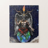 Baphomet Sabbatical Goat Black Night Earth Legpuzzel (Verticaal)