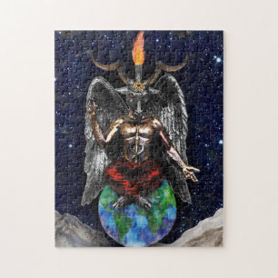 Baphomet Sabbatical Goat Black Night Earth Legpuzzel