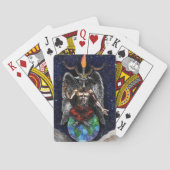 Baphomet Sabbatical Goat Black Night Earth Pokerkaarten (Achterkant)