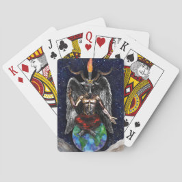 Baphomet Sabbatical Goat Black Night Earth Pokerkaarten