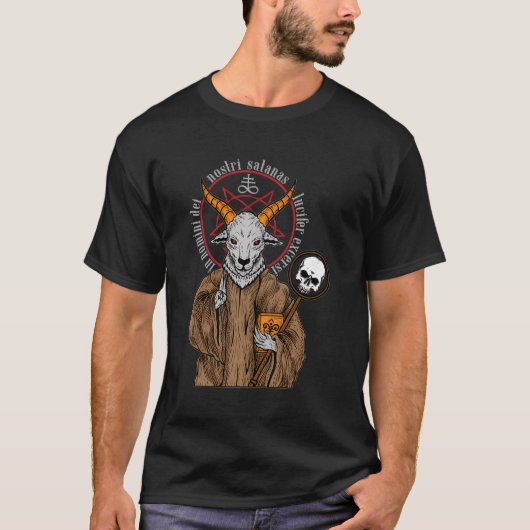 Baphomet Satan Antichrist Goat Luzifer 66 occult T-shirt (Voorkant)