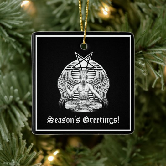 Baphomet Satanic Keramisch Ornament (Boom)