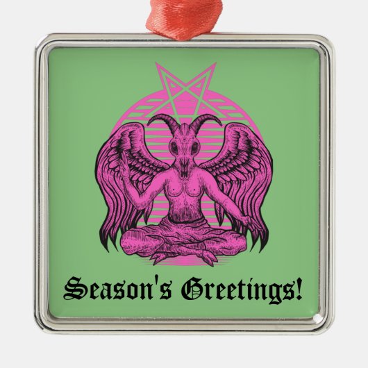Baphomet Satanic Metalen Ornament (Voorkant)