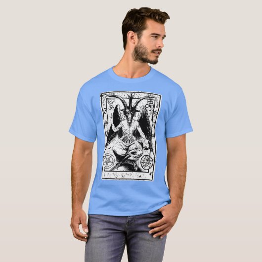 Baphomet Satanic Sigil Occult Goat Devil 666 T-shirt (Voorkant volledig)