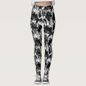 Baphomet Satanic Zwart-wit Gotische Duivel Leggings (Voorkant)
