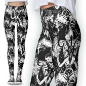 Baphomet Satanic Zwart-wit Gotische Duivel Leggings