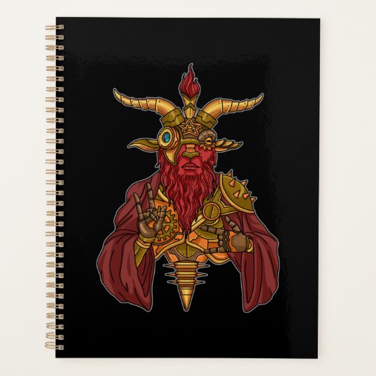 Baphomet Satanisme Steampunk Black Goat Hail Satan Planner (Voorkant)