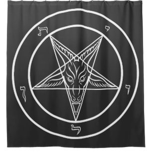 Baphomet Sigil CoS 6' Ritueel Kamer Gordijn of