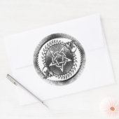 Baphomet sigil-ronde sticker (Envelop)