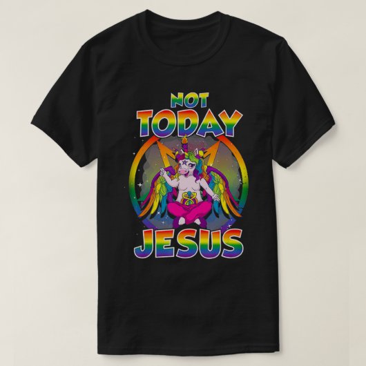 Baphomet Sigil Today Jesus Satanic Unicorn Sat T-shirt (Design voorkant)
