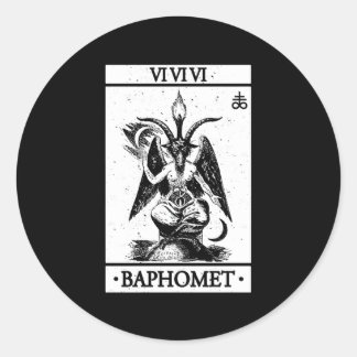 Baphomet Tarot Kaart Satanic Occul Ronde Sticker