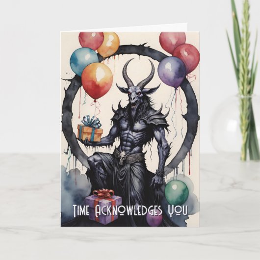 Baphomet Verjaardagsballonnen & Geschenken Gotisch Kaart (Voorkant)