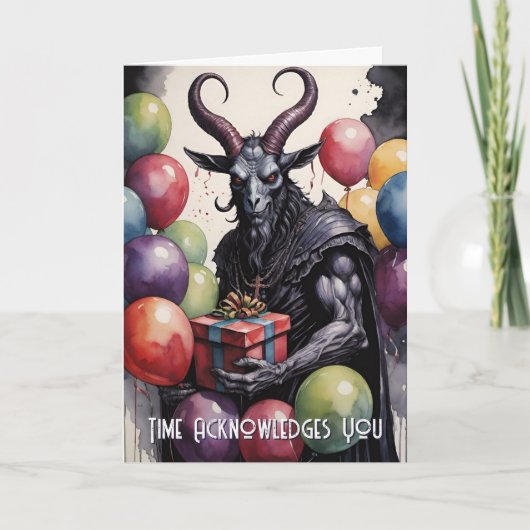 Baphomet Verjaardagsballonnen & Geschenken Gotisch Kaart (Voorkant)