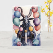 Baphomet Verjaardagsballonnen & Geschenken Gotisch Kaart (Gele Bloem)