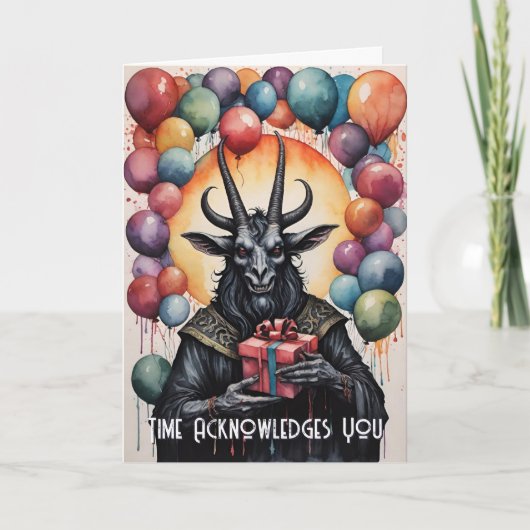 Baphomet Verjaardagsballonnen & Geschenken Gotisch Kaart (Voorkant)