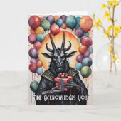 Baphomet Verjaardagsballonnen & Geschenken Gotisch Kaart (Gele Bloem)