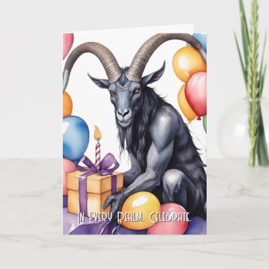 Baphomet Verjaardagsballonnen & Geschenken Gotisch Kaart (Voorkant)