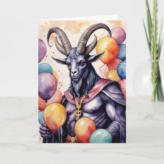 Baphomet Verjaardagsballonnen & Geschenken Gotisch Kaart (Voorkant)