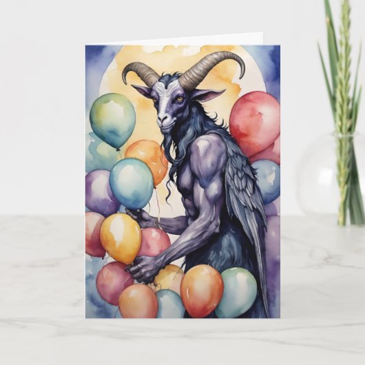 Baphomet Verjaardagsballonnen & Geschenken Gotisch Kaart (Voorkant)