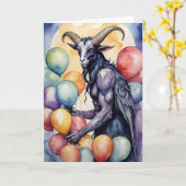 Baphomet Verjaardagsballonnen & Geschenken Gotisch Kaart (Gele Bloem)