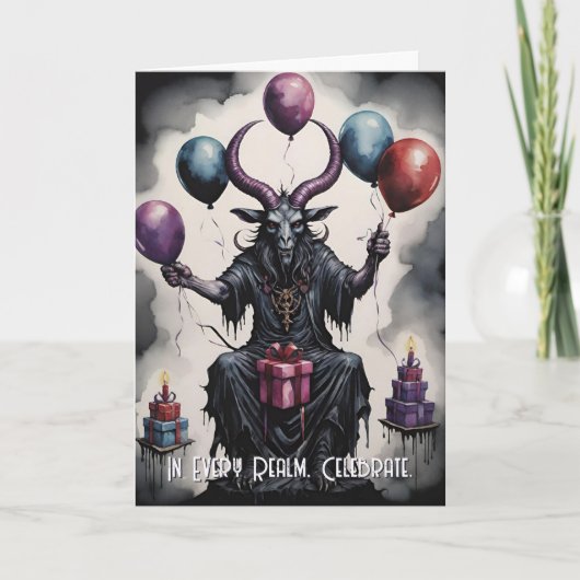 Baphomet Verjaardagsballonnen & Geschenken Gotisch Kaart (Voorkant)