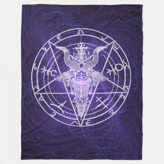 Baphomet Void Energy Black Light Fleece Deken (Voorkant)