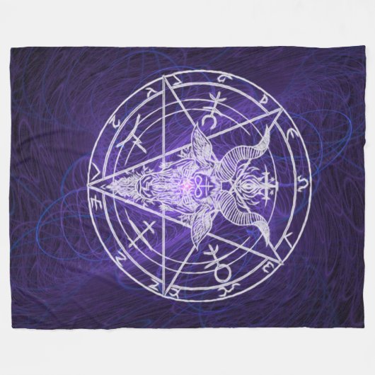 Baphomet Void Energy Black Light Fleece Deken (Voorkant (Horizontaal))
