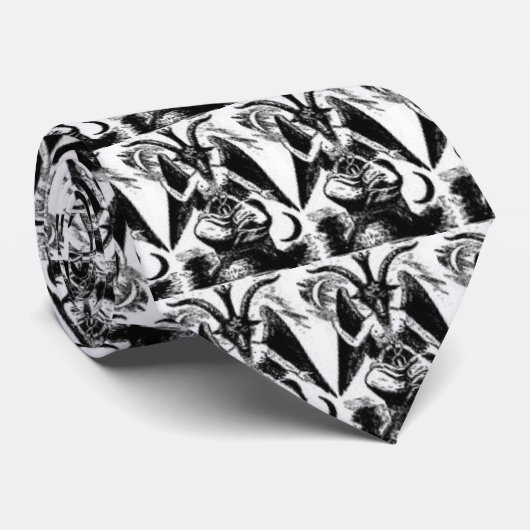 Baphomet White Stropdas (Opgerold)