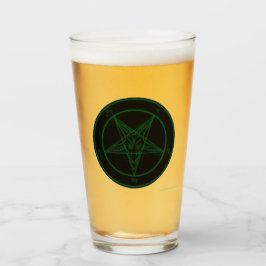 Baphomet zwart en groen glas