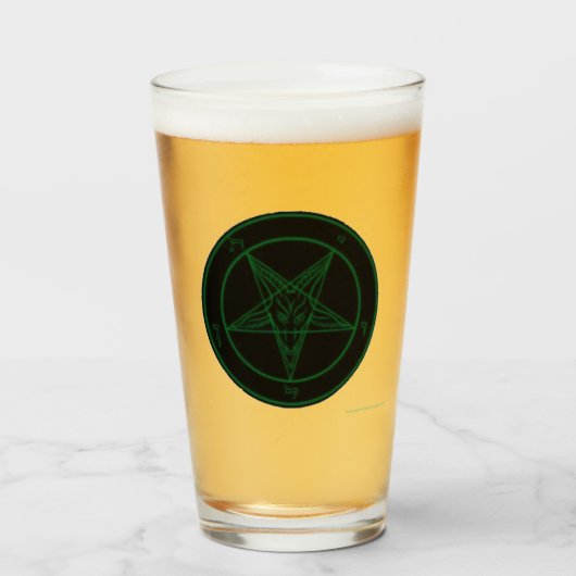 Baphomet zwart en groen glas (Voorkant gevuld)