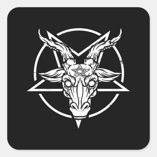 Baphomets Pentagram beste cadeau Vierkante Sticker (Voorkant)