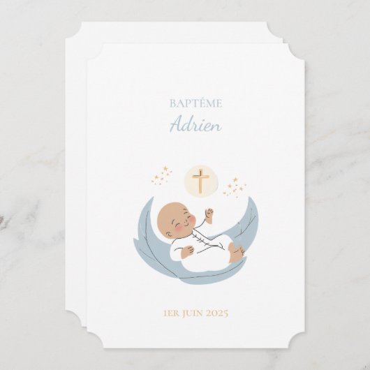 Bapteme Adrien Kaart (Voorkant / Achterkant)