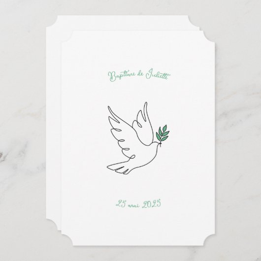Baptême Colomba Kaart (Voorkant / Achterkant)