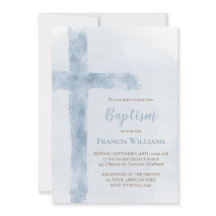 Baptisemblauwe waterverf kruis