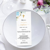 Baptisemenmenu lichtblauw jongetfloreel reclamekaart