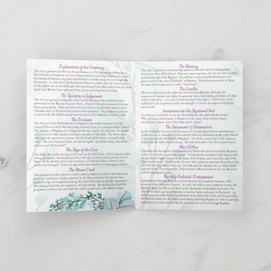 Baptisemprogramma van de Grieks-orthodoxe kerk Vas Programma (Binnen)