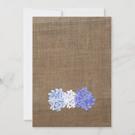 Baptism 1st Birthday Invites, Blue White Florals Kaart (Achterkant)