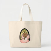 Baptism African American Baby Girl Grote Tote Bag (Voorkant)
