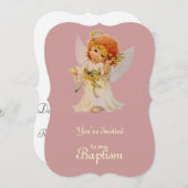 Baptism Angel met vleugels en bloemkroon Kaart (Voorkant / Achterkant)
