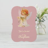Baptism Angel met vleugels en bloemkroon Kaart (Staand voorkant)
