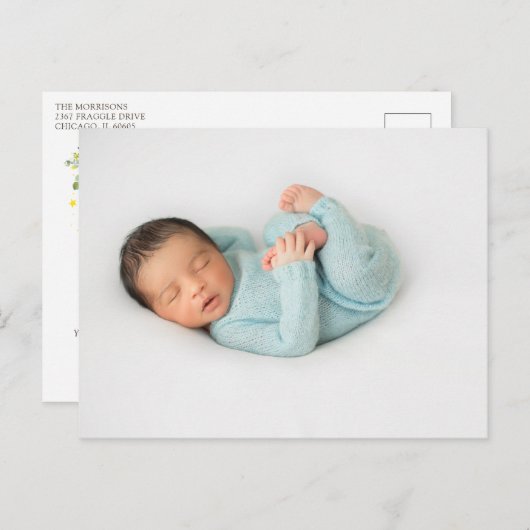 Baptism Angels Glitter Dank u Briefkaart (Voorkant / Achterkant)