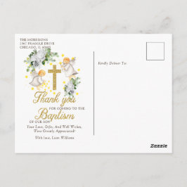 Baptism Angels Glitter Dank u Briefkaart