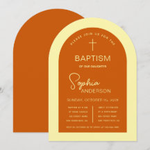Baptism Arch Verbrand Sinaasappel Geel Modern Scri