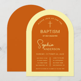 Baptism Arch Verbrand Sinaasappel Geel Modern Scri Kaart