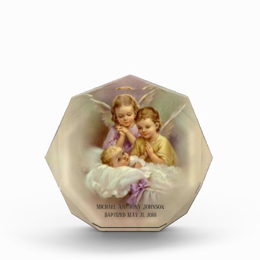 Baptism Baby Baby Praying Angels Fotoblokken (Voorkant)