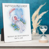 Baptism Baby Blue Flowers Dove Fotoplaat (Zijkant)