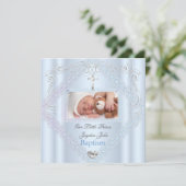 Baptism Baby Boy Blue Christening Cross Prince 2 Kaart (Staand voorkant)
