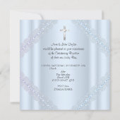 Baptism Baby Boy Blue Christening Cross Prince 2 Kaart (Achterkant)