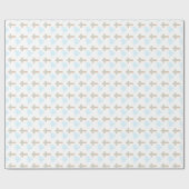 Baptism Baby Boy Blue Wrapping Paper Cadeaupapier (Vlak)